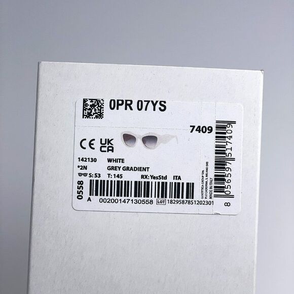 NEW Prada PR07YS 142130 White Grey Gradient Cat Eye Women Sunglasses - Picture 13 of 13
